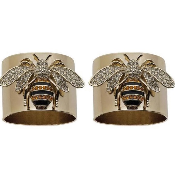 🐝 Gold Shiny Diamond Bee Statement 925 Ring 🐝 - Picture 10 of 10